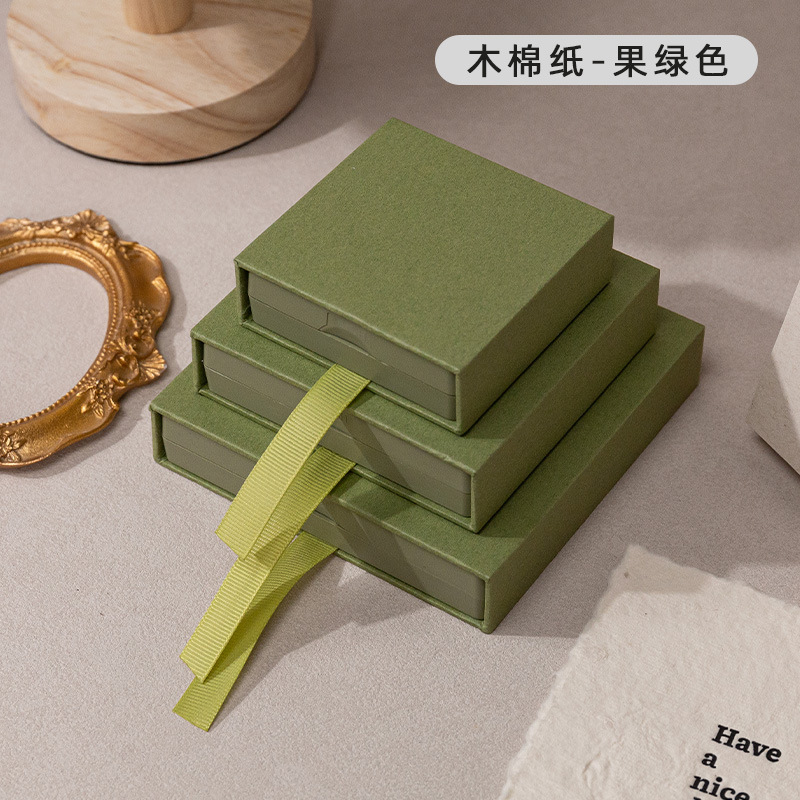 Caja de cajón de papel de Kapok verde de frutas (incluida la Caja de suspensión); 9*9*2cm