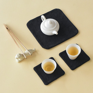 Vintage Tie-Dye Canvas Double-Sided Pot Bearing Absorbent Dry Bubble Pot Cushion Tea Teaholder Personal Tea Table Fabric Cushion Tea Set Accessories