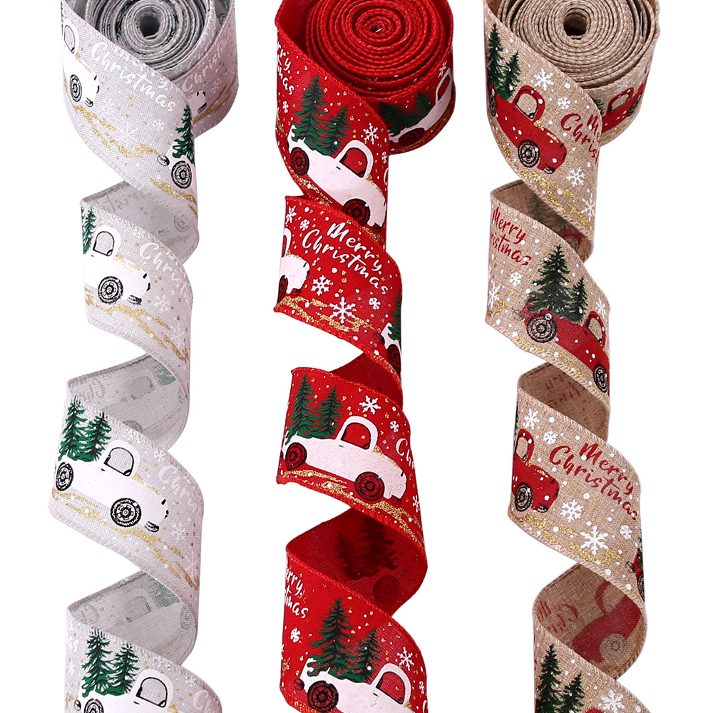 Božični okraski Božični pentlja Trak DIY Darilna škatla Embalaža Trak Avto Božični trak_voghion.com