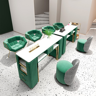 Zhongmin Yunshang Internet Celebrity Manicure Table Special Price Economical Marble Shop Decoration Single and Double Manicure Table and Chair Set