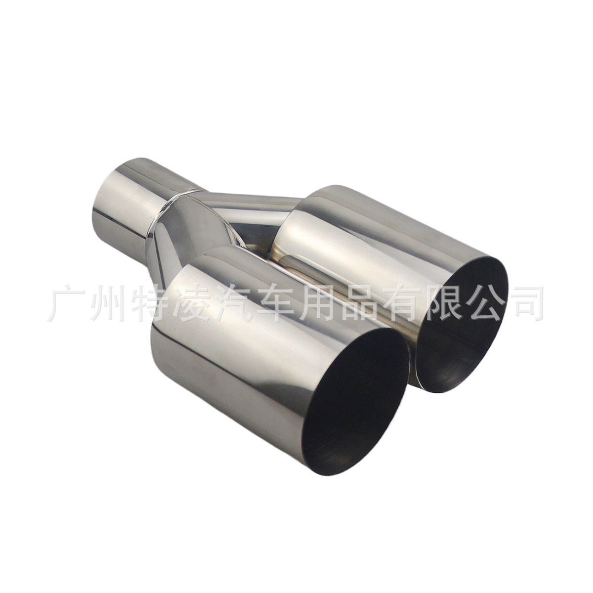 Car Modified Exhaust Pipe Tailpipe with Dual Outlets, Single-Layer Stainless Steel Tailpipe, One-To-Two Car Modification Dual Outlet Tailpipe