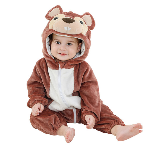 MICHLEY baby onesies, flannel newborn clothes, infant and toddler animal pajamas for outings