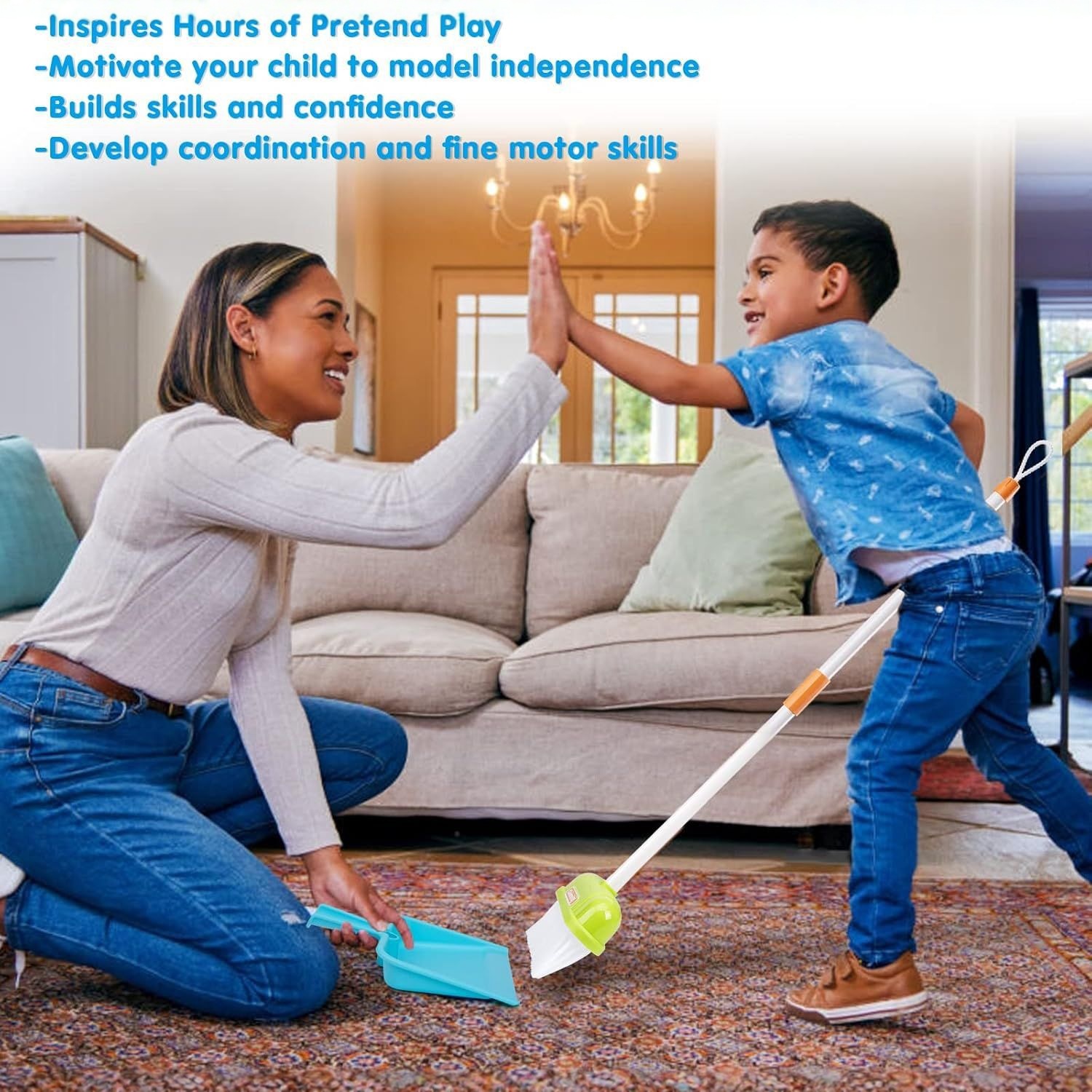 Juguetes de educación temprana para niños, herramientas de limpieza doméstica de simulación de limpieza doméstica