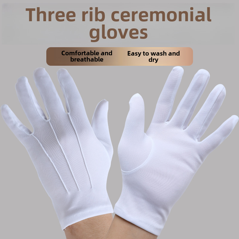 Three-tendon Etiquette Black and White Gloves Men and Women Short Thin Breathable Spring and Summer Review Performance Security Driving Concierge_voghion.com