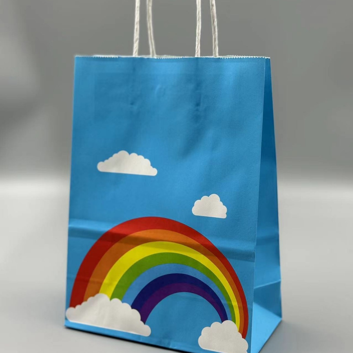 Transfronterizo Nuevo Arco Iris bolsa de embalaje de papel Kraft tuerca snack regalo embalaje bolsa de papel leche té ropa regalo portátil