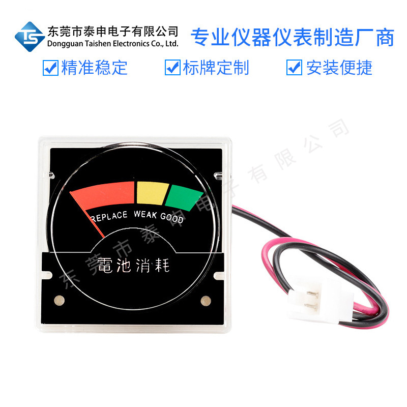 动磁式VU表供应充电式电动洗车电瓶电池电量电压表TS-R36跨境出口