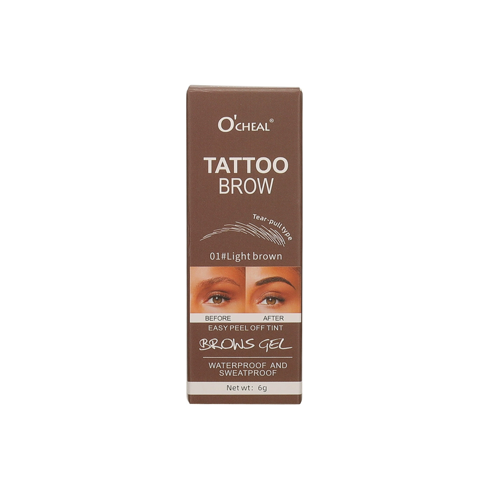Д Detachable waterproof eyebrow dye, makeup remover, English, long-term effect, no smudge