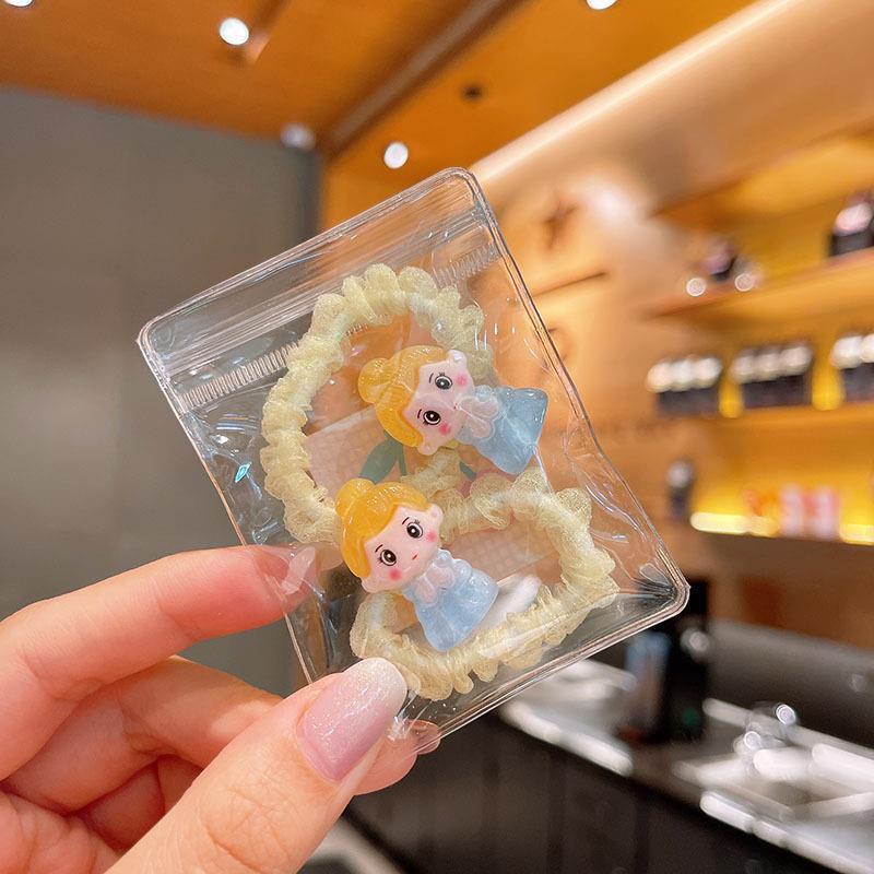 Banda de pelo de intestino delgado de dibujos animados para niños Coreano lindo lazo banda de goma para cabello Niñas bebé no duele cuerda de pelo tocado al por mayor