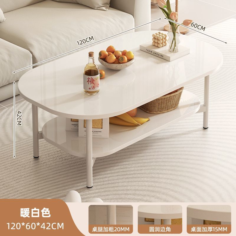 Mesa de té de aire de crema para la sala de estar de la casa de alquiler simple simple y moderna mesa de té de sofá de doble capa