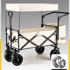 キャンプカート折りたたみハンドカート屋外キャノピー四輪子供用ベビーカーキャンプキャンプベビーカーリアオープントレーラー