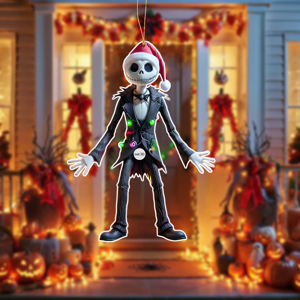 Halloween Noche de Navidad Horror figura plana 2D colgante de calabaza decoración de escena atmósfera de Halloween pequeño colgante