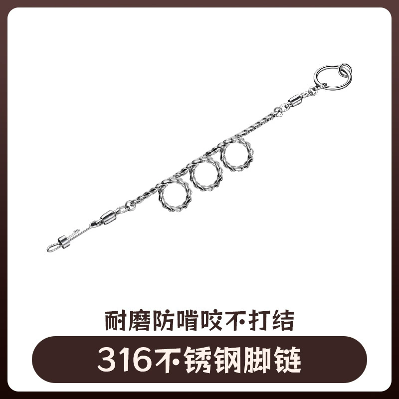 Цепочка для попугаев из нержавеющей стали, без узлов, с регулируемой застежкой, принадлежности для неразлучников и майны, регулируемая застежка для домашних животных.