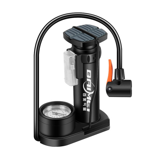Baimei factory direct supply small and portable bike pump for bicycles, electric bikes, basketball, home use foot pump high pressure inflation pump