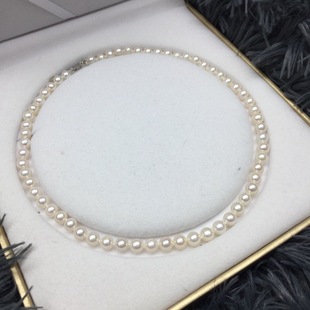 Freshwater Pearl Necklace 7-8mm Round Strong Light Flaw Finished Silver Buckle Mother Chain