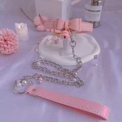 ネックジュエリーネックストラップ首輪女性のシンプルなネックレス黒 PU ネックリングベル牽引首輪メイド牽引チェーン cos
