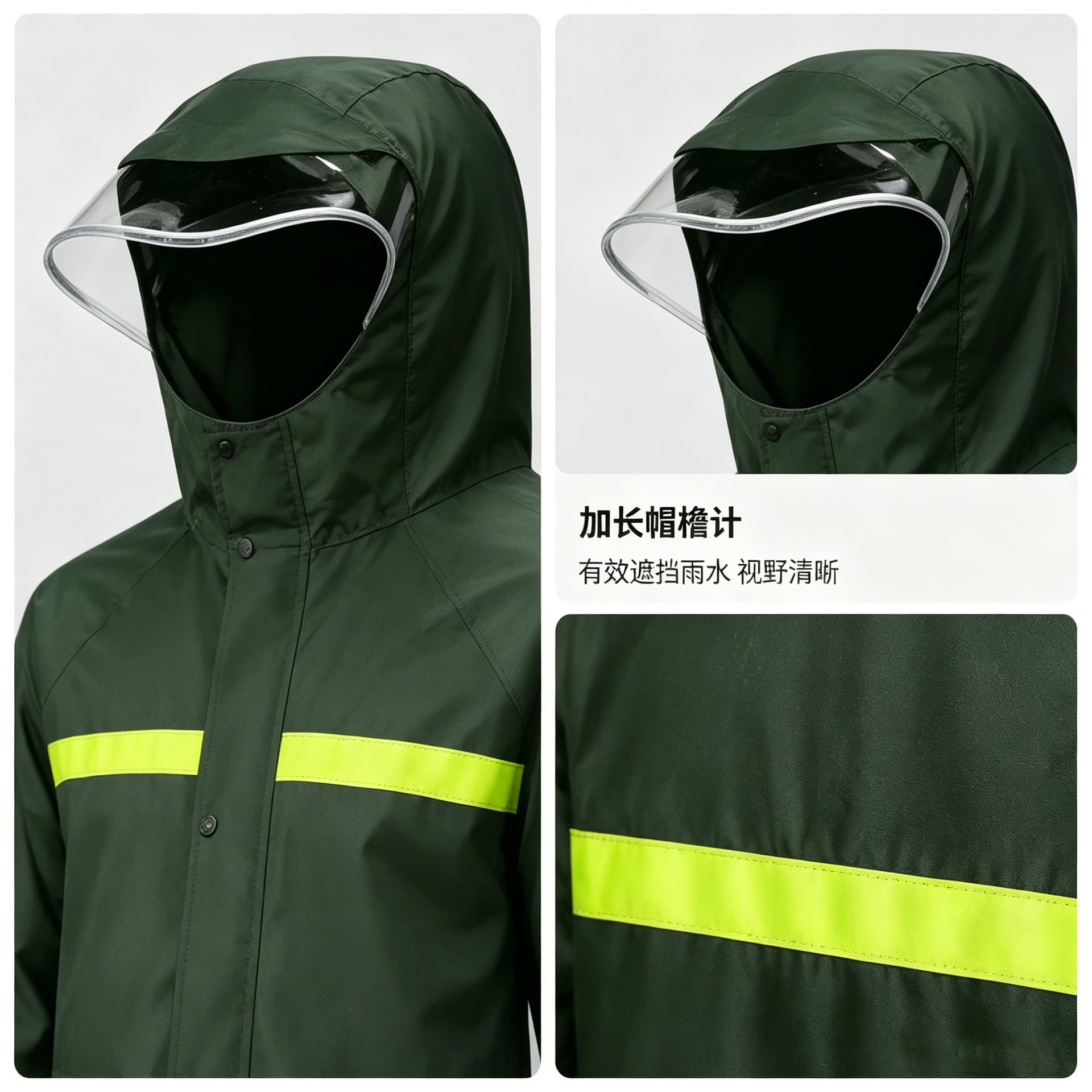 Zweiteiliger Regenanzug für Herren zum Fahrradfahren und Essenslieferungen, Regenjacke und Regenhose mit vollständigem Schutz vor starkem Regen