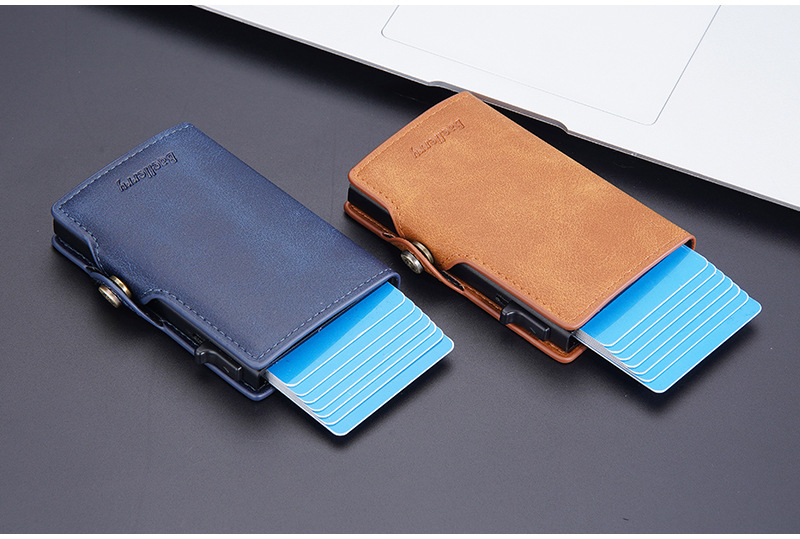 Men's Solid Color Pu Leather Open Card Holders display picture 3