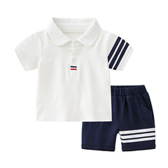 Children's Summer 2024 New Collection 1/3 Year Old Boys' Short Sleeve Casual Outfit Set