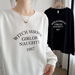 大码卫衣200斤胖MM秋季新款基础款简约印花字母圆领长袖上衣8077