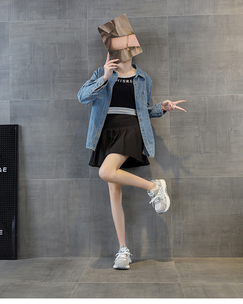 Giày sneaker nữ đế dày phong cách Đức Huấn (German Trainer) mùa xuân 2026, đế bánh mì ôm eo, phối màu trẻ trung — Be 5025, Xám 5025, Vàng 5025 chi tiết 17