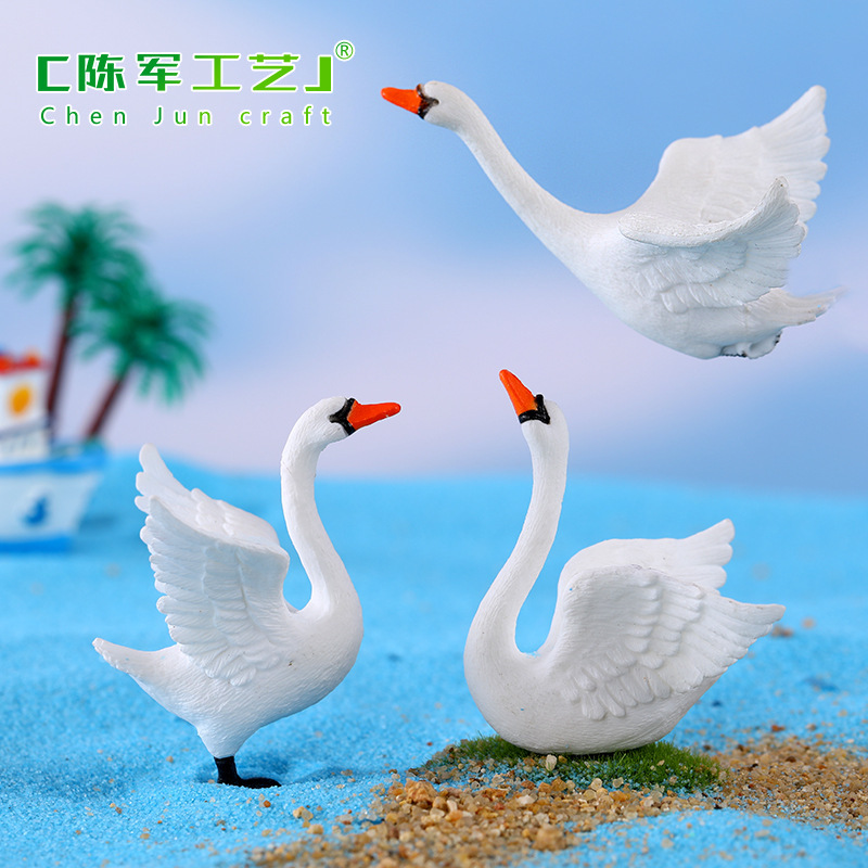 Micro landscape ornaments DIY fleshy decoration 4 Swan animal ornaments creative bonsai plastic small ornaments