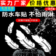 羽毛个性创意车身贴遮挡保险杠汽车刮痕划痕车贴改装装饰遮痕贴花