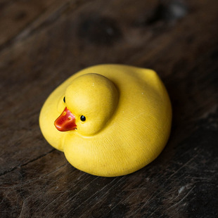 Purple sand tea pet small yellow duck small ornaments handmade animal zodiac duck tea play cute tea ceremony tea table tea set