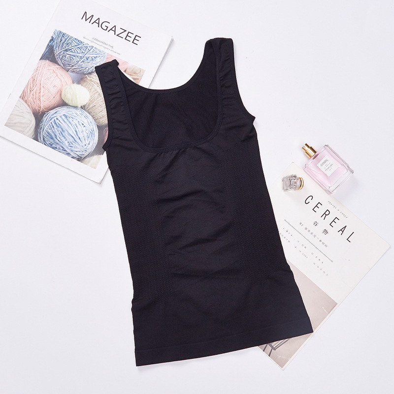 Camiseta Moldeadora con Soporte para Pecho de Nailon, Protección de Cintura, Sin Costuras, Control de Abdomen, para Posparto