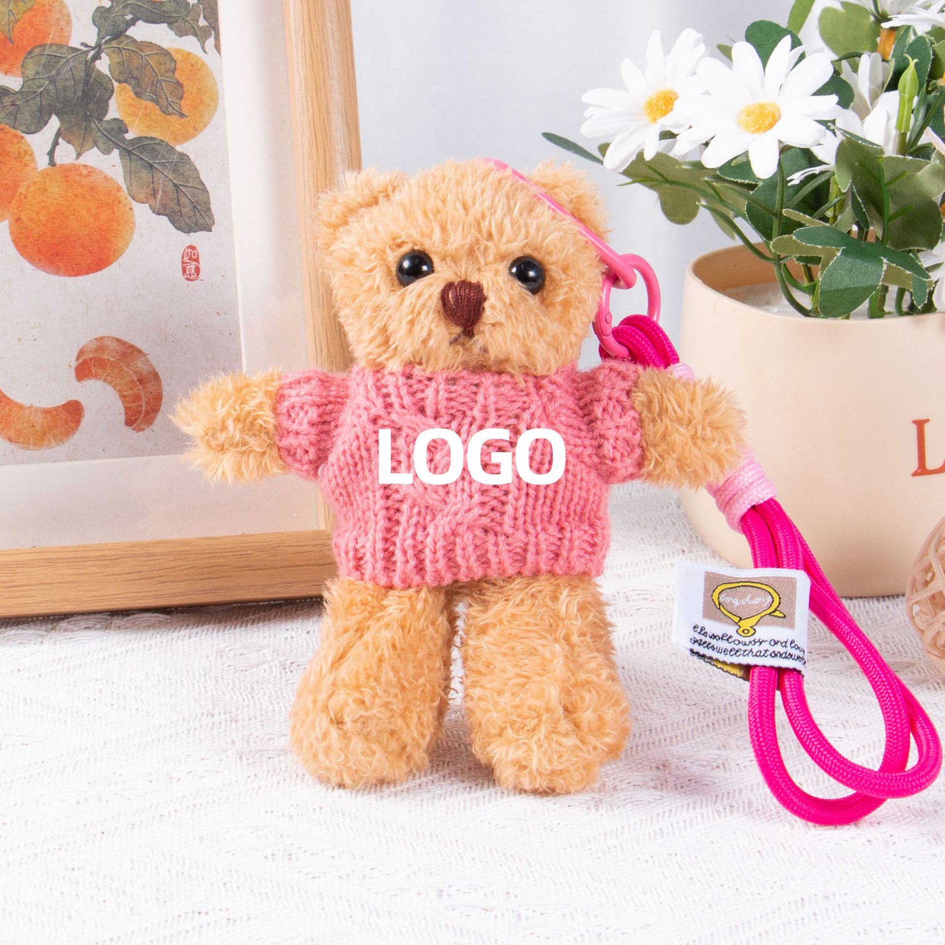 Teddy Bear Keychain Colgante Bolsa accesorios de ropa impresa LOGO vestido Teddy Teddy Doll juguetes de peluche