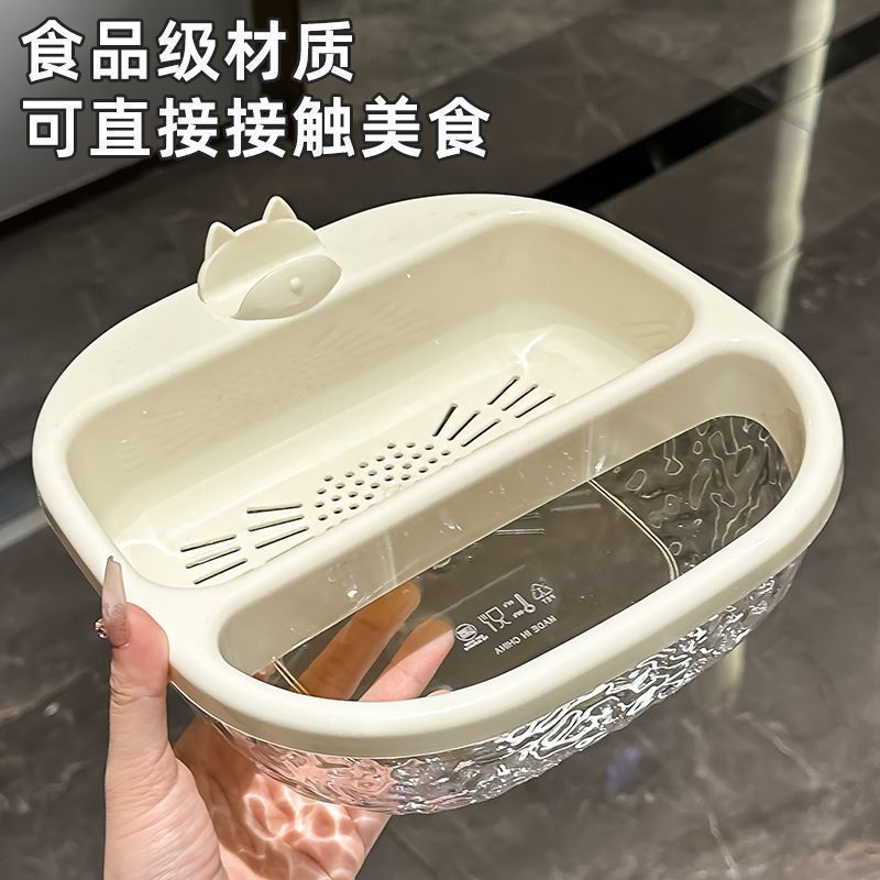 懒人追剧果盘瓜子零食水果收纳盒双层加厚客厅收纳果篮家用沥水盘|undefined