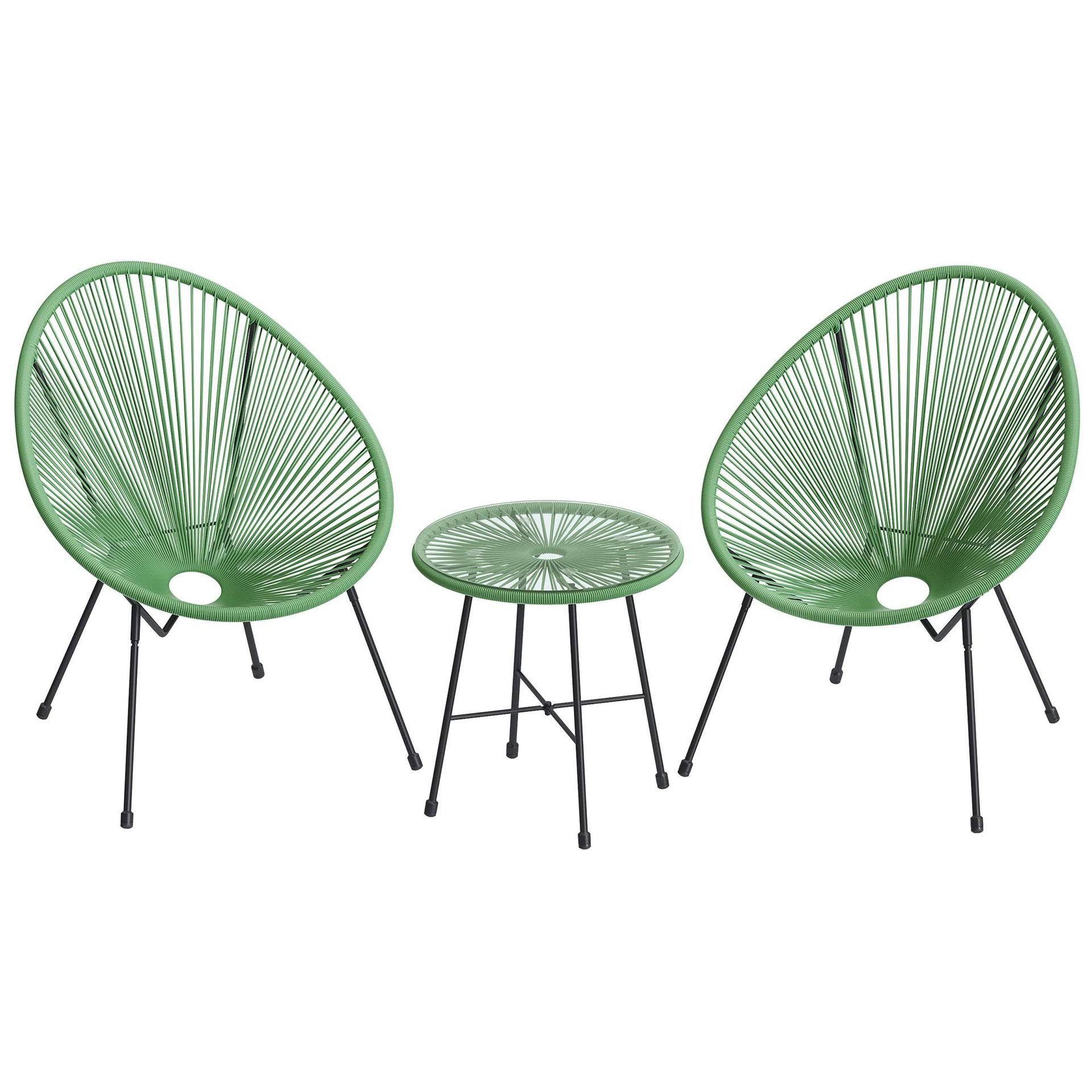 Tres piezas de muebles al aire libre silla de patio balcón silla de huevo silla de huevo silla de caña image 15