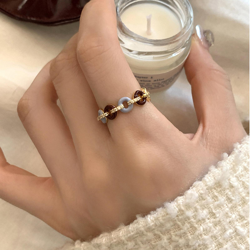 Bague élégante et polyvalente pour l'index, ornée d'une goutte d'huile en zircon, style français, bijou léger et luxueux._voghion.com