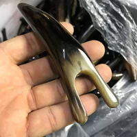 Скребок для носа, гладкая поверхность без резьбы, черный цветок, твердый рог, случайный цвет, скребок для волос, глаз, подтяжка ягодиц, массаж, можно использовать как массажер