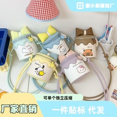 女の子漫画子猫バッグリトルプリンセスカピバラショルダーバッグかわいいリボンバケットバッグ女の子のお出かけバッグ