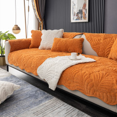 New chenille sofa cushion for all seasons, non-slip solid color, modern light luxury fabric sofa towel cover, pillow