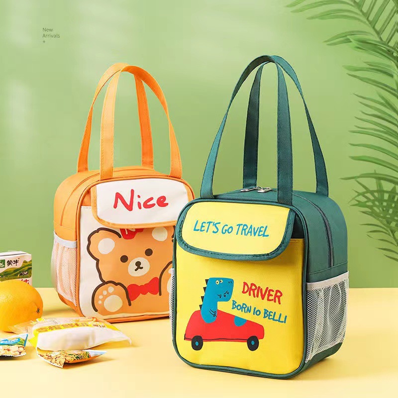 新款跨境日式卡通饭盒袋中小学生带饭包旅行手提收纳包收纳袋批发