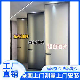 极窄卫生间门平开门厕所门灰油砂玻璃门钛镁铝合金洗手间门18年厂