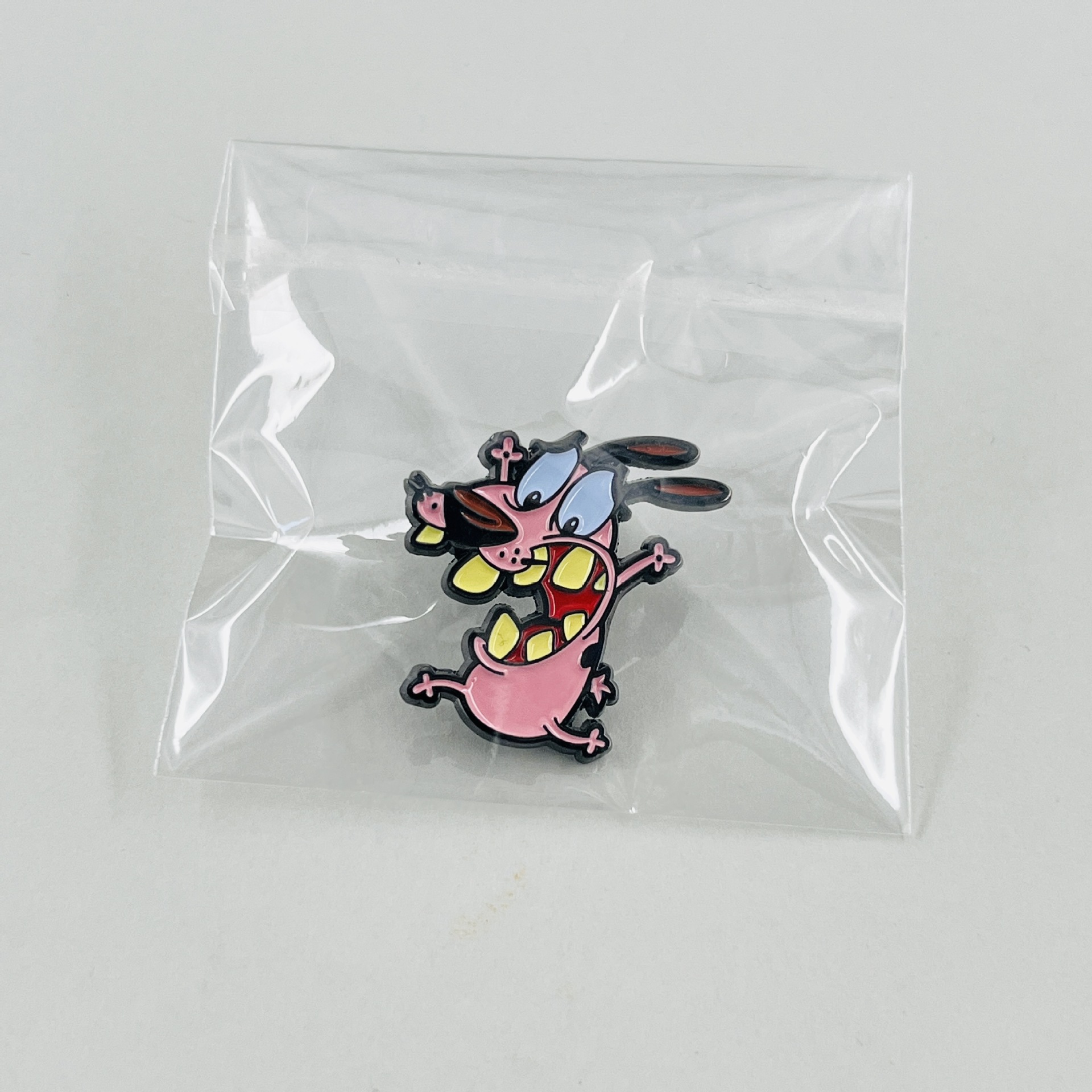 Pink Puppy Hero Brooch Fun Cartoon Badge Classic Animation Peripheral Accessories Childhood Memories Gift