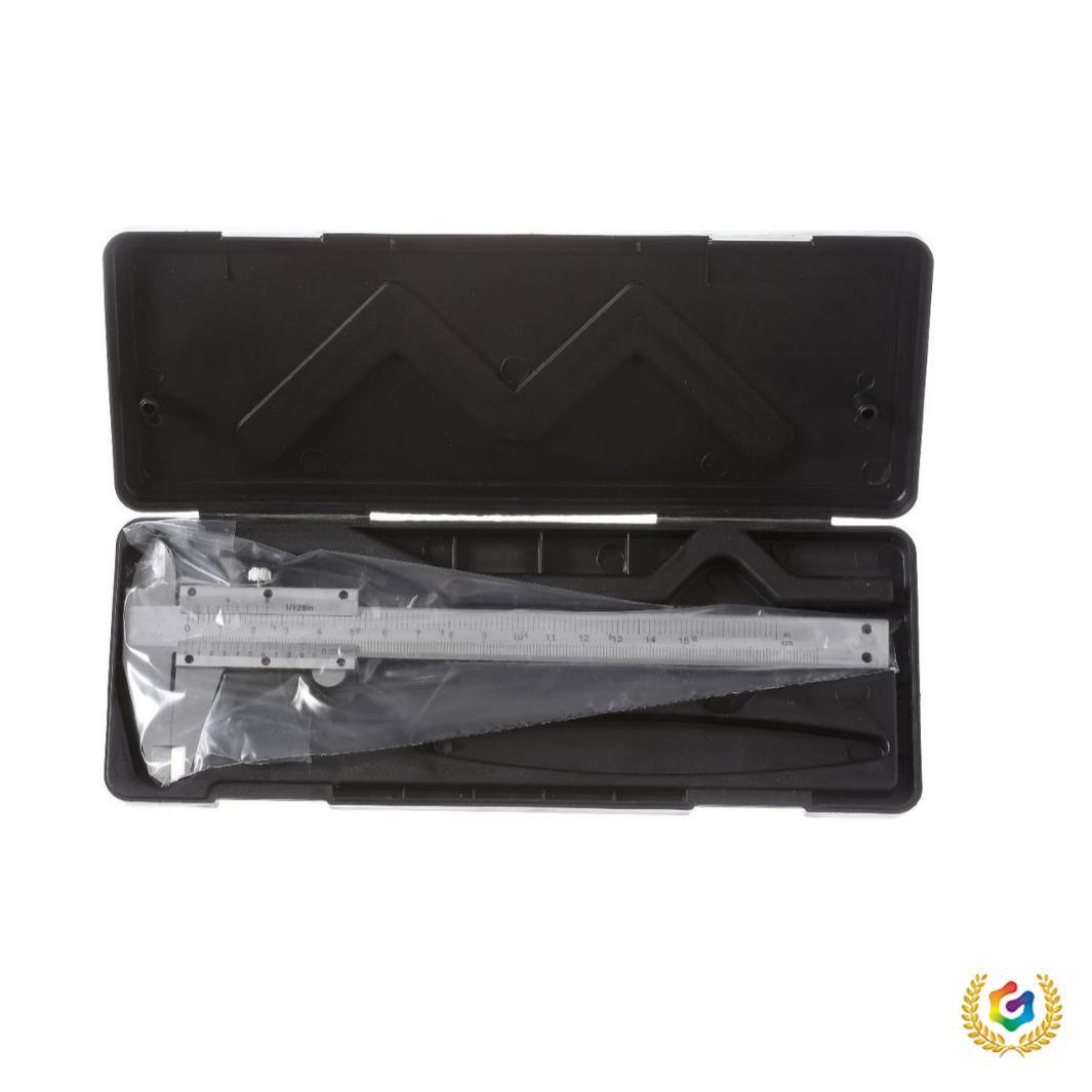 ∴碳钢普通卡尺机械游标卡尺量具家庭DIY用品0-150黑色塑盒