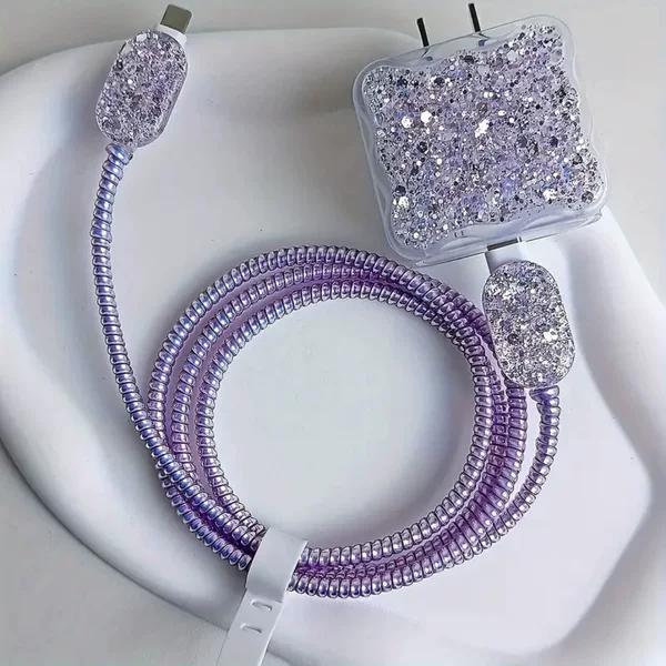 18W/20W Glittery Apple iPhone Charger Protection Set Suitable for Iphone12/15 Charging Protection