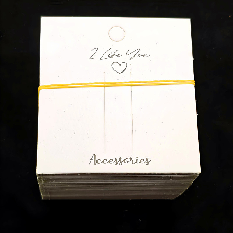 100 hojas de un paquete de tarjetas de horquilla, tarjetas de clip largas y cortas de estilo coreano, tarjetas de papel de cartón con clip para puestos callejeros