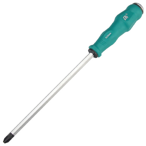 Industrial Grade Flat Head Cross Slot Screwdriver with Long Handle, Handheld Home Use, Penetrating, Striking, Magnetic Bit Driver