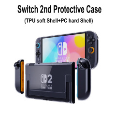适用任天堂switch2游戏机全包保护壳NS2水晶透明手柄TPU软壳套