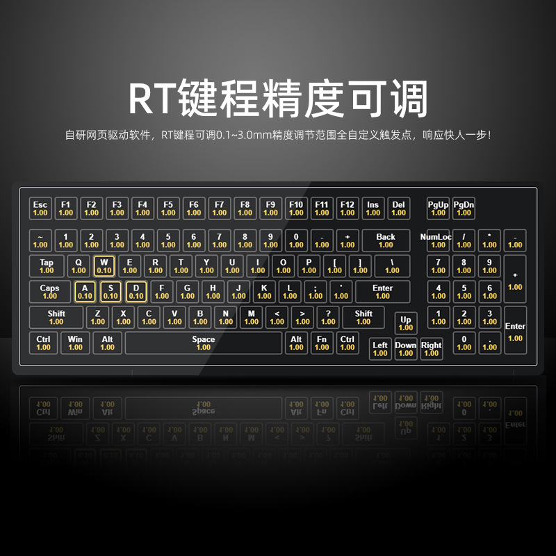 A98RT teclado de eje magnético RGB cableado teclas completas hot-plug macro controlador FPS temeroso contrato 98 teclas