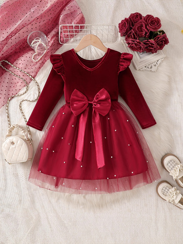 Girls 'dress, autumn and winter, new children's wear, autumn dress, children's sequins, autumn dress, princess dress, foreign style
