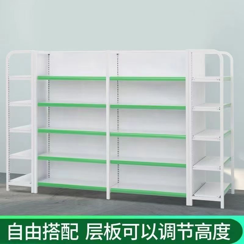 四柱超市货架母婴文具店展示架小卖部便利店多层单双面置物架加厚|undefined