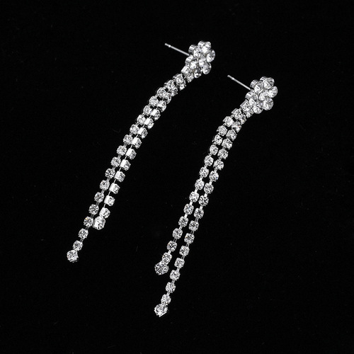 Bridal jewelry rhinestone tassel flower earrings necklace necklace set wedding wedding photo studio jewelry women N6087