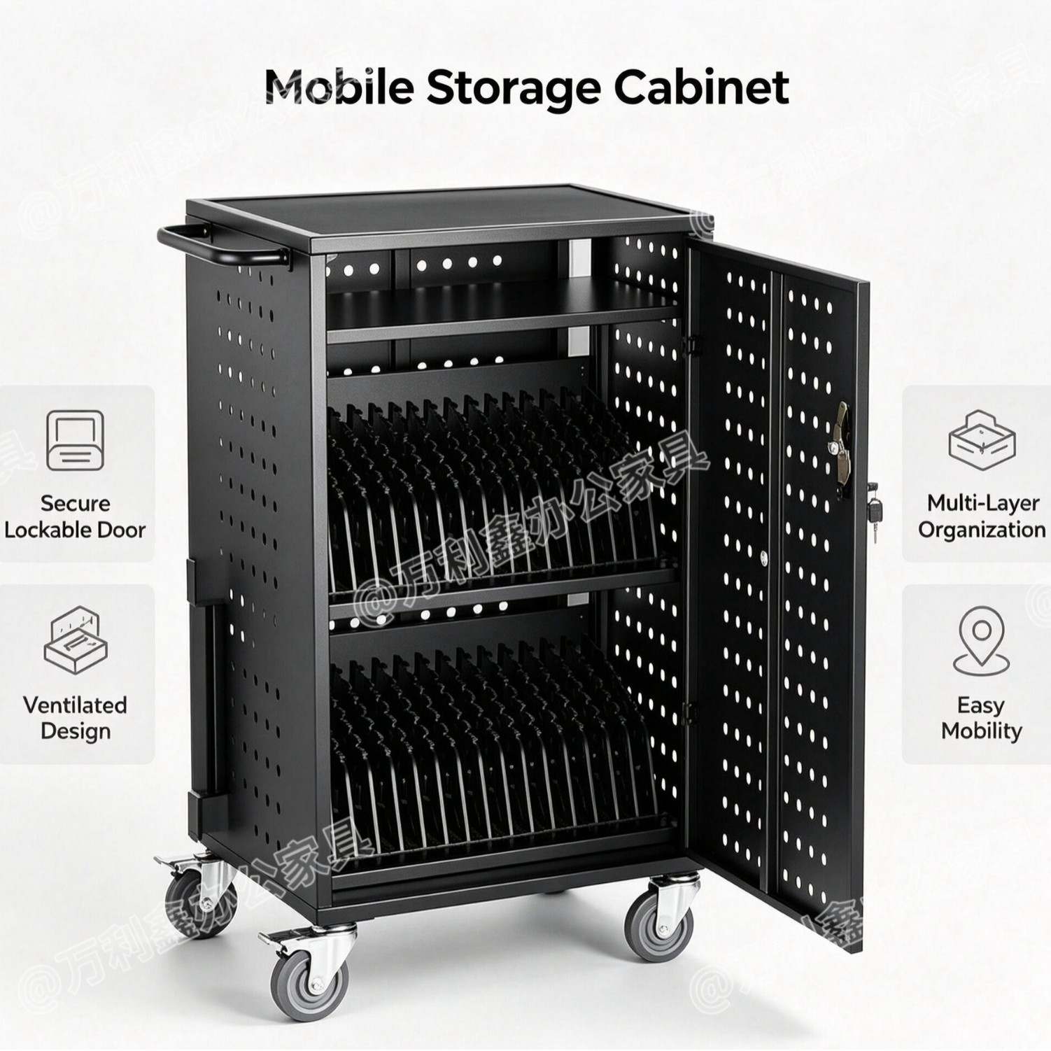 Meteteel30 open charging cart for Chromebook.iPad tablets and laptops