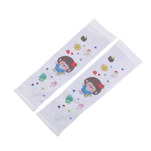 Children's Sun Protection Ice Sleeves for Boys and Girls, Summer Anti-Mosquito Ice Silk Sleeve Covers for Babies, Anti-Pilling Ice Sleeves, Cute Cartoon Protection