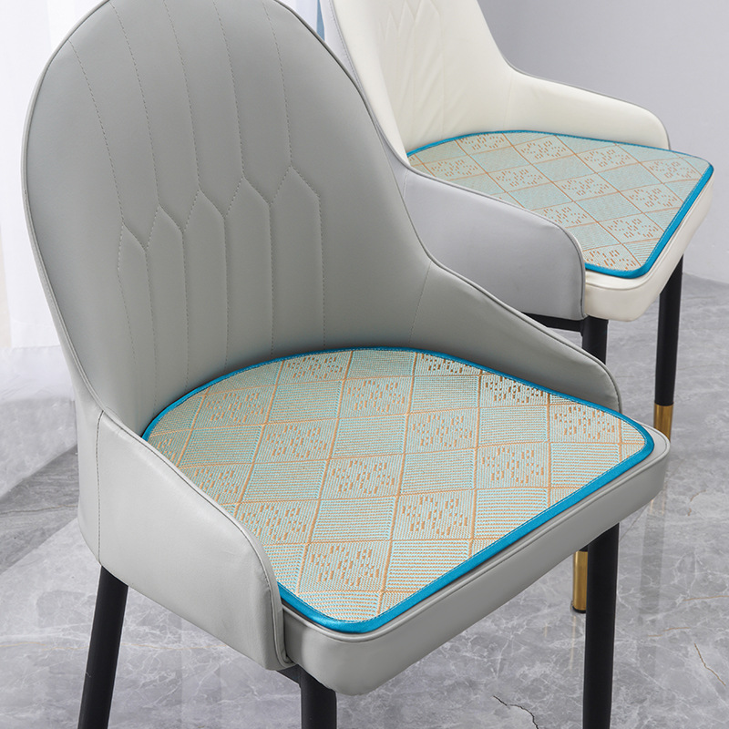 Cojín estera de verano silla de comedor cojín de hielo cojín de silla de verano taburete de lujo ligero transpirable en forma de herradura almohadilla de culata Seda de hielo Nórdico image 18